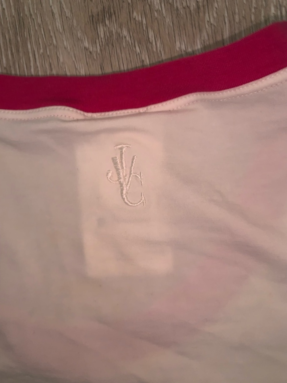 Versace Jeans Couture White Tee with Pink Floral Sleeves Size: Large - Picture 4 of 4